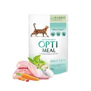 Optimeal Havuç Jöleli Tavşanlı Yaş Ked.Mam.85G