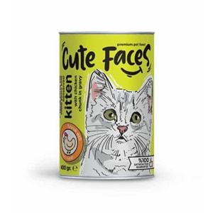 Cute Faces Tavuk Parça Etli Soslu Yavru Kedi Konservesi 400 Gr