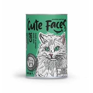 Cute Faces Kuzu Parça Etli Soslu Yetişkin Kedi Konservesi 400 Gr