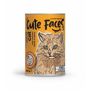 Cute Faces Tavuk Parça Etli Soslu Yetişkin Kedi Konservesi 400 Gr