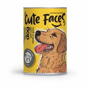 Cute Faces Kuzu Parça Etli Soslu Yetişkin Köpek Konservesi 400 Gr