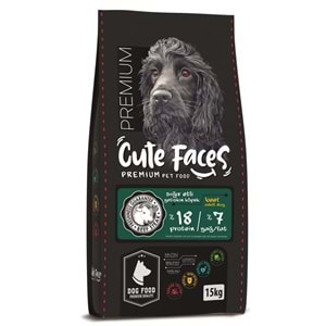 Cute Faces Premium Adult Dog 18/7 Beef 15 Kg
