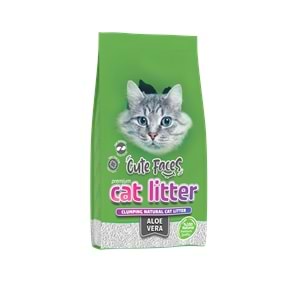 Cute Faces Aloe Vera Kokulu Topaklanan İnce Taneli Kedi Kumu 10L.