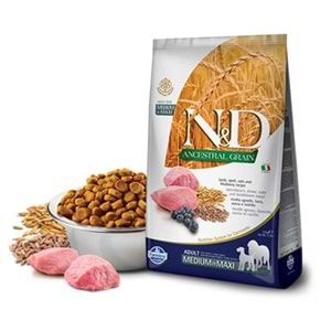 N&D Ancestral Graın Kuzu, K. Buğday, Yulaf&Y.Mersini Adult Med&Maxı 12 Kg