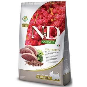 ND Kinoa Ördek Brokoli Kuşkonmaz Kısırlaştırılmış Köpek Maması 2,5 Kg
