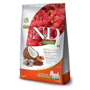 N&D Quinoa Skin&Coat Deri Sağlığı Destekli Ringa Balıklı ve Hindistan Cevizli Küçük Irk Yetişkin Köpek Maması 2.5 kg