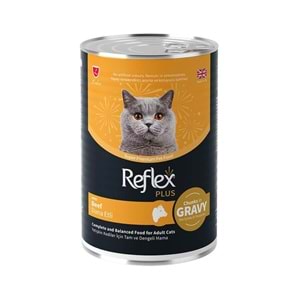 Reflex Plus Sos İçinde Et Parçacıklı Dana Etli Yetişkin Kedi Maması 400 G