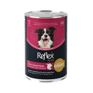 Reflex Plus Sos İçinde Et Parçacıklı Kuzu Etli Ve Tatlı Patatesli Yetişkin Köpek Maması 400 G