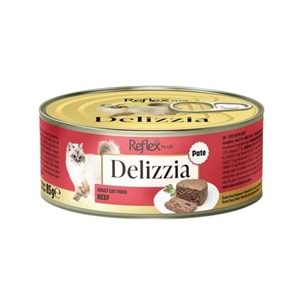 DELIZZIA KIYILMIŞ DANA ETLİYE TİŞKİN KEDİ MAMASI 85GR