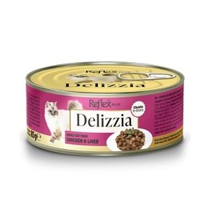 DELIZZIA SOS İÇİNDE PARÇA ETLİ TAVUKLU VE CİĞERLİ YETİŞKİN KEDİ MAMASI 85GR