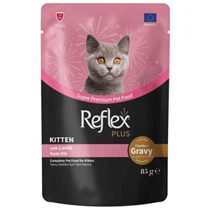 Reflex Plus Pouch Sos İçinde Et Parçacıklı Kuzu Etli Yavru Kedi Maması 85 G