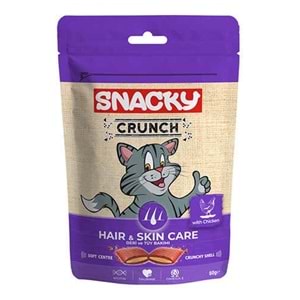 Snacky Crunch Ödül Deri ve Tüy Bakımı Tavuk
