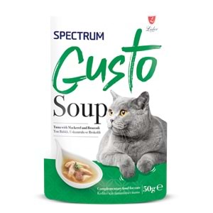 Spectrum Gusto Ton Balıklı , Uskumru ve Brokoli Kedi Çorba 50gr