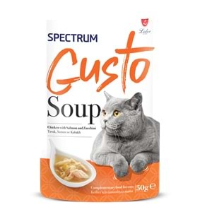 Spectrum Gusto Tavuklu,Somon ve Kabaklı Kedi Çorba 50gr
