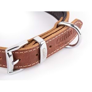 Canini Analin Deri Taba Köpek Tasması 2 Cm 29-37 Cm XS