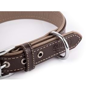 Canini Flotter Deri Kahve-Toprak Köpek Tasması 2,5 Cm 29-37 Cm XS