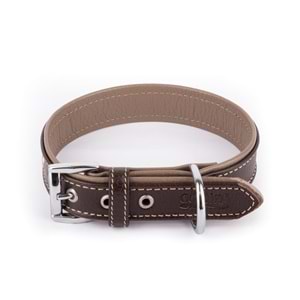 Canini Flotter Deri Toprak-Kahve Köpek Tasması 2,5 Cm 29-37 Cm XS