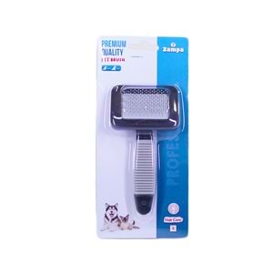 Zampa Slikon Top Başlıklı Kedi ve Köpek Fırçası Small 14x7cm, Gri