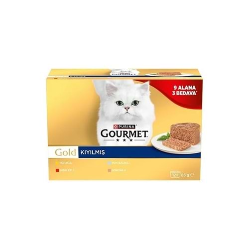 Gourmet Gold Box Kıyılmış Seri Kedi Yaş Maması 85 Gr 12 Al 9 Öde Gr