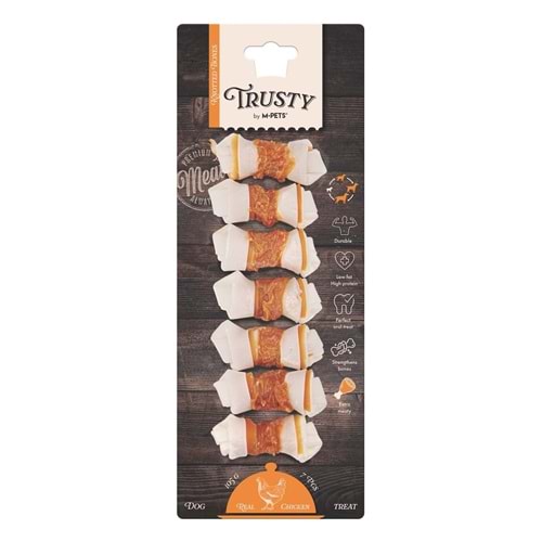 M-PETS TRUSTY EXTRA CHICKEN DÜĞÜMLÜ KEMİK 7Lİ 105GR/6,4CM