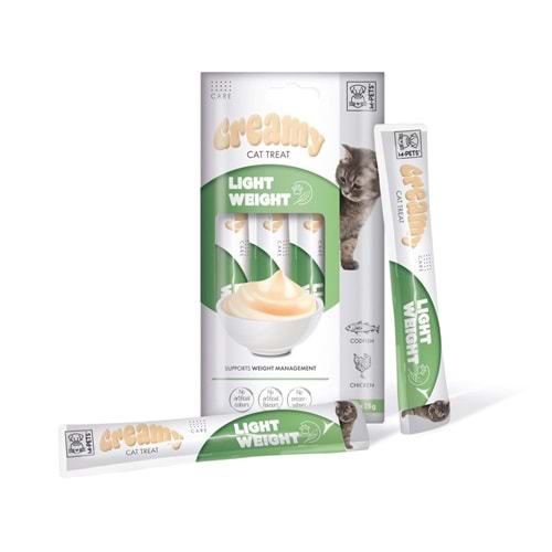 M-PETS LIGHT WEIGHT FONKSİYONEL CREAMY KEDİ ÖDÜLÜ 4X15GR