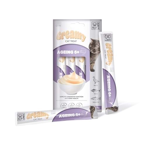 M-PETS AGEING 6+ FONKSİYONEL CREAMY KEDİ ÖDÜLÜ 4X15GR