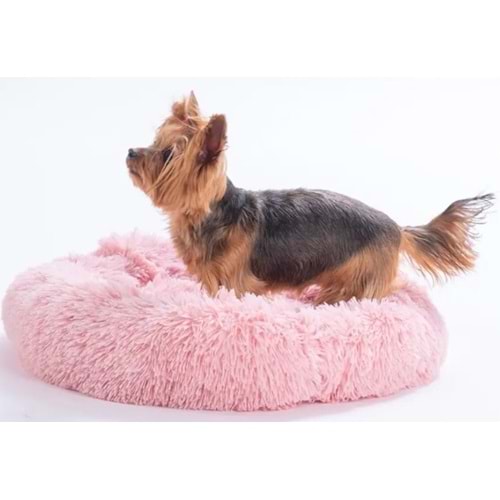 Pembe Donut Kedi Köpek Yatağı-S