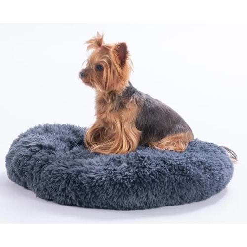 Antrasit Donut Kedi Köpek Yatağı-L