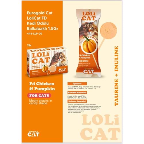 EuroGold Cat LoliCat FD Kedi Ödülü Balkabaklı 1,5 Gr