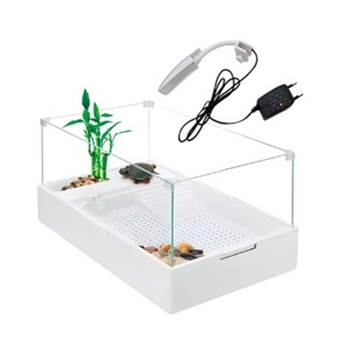 Sobo Cam Kaplumbağa Bahçesi Filtre-Lambalı 60X35X25