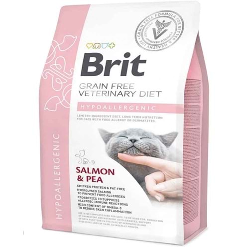 Brit Veterinary Diet Hypo-Allergenic Cilt Sağlığı Destekleyici Tahılsız Kedi Maması 2kg