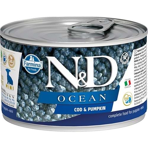 N&D Ocean Codfısh & Pumpkın Puppy - Morina Balığı & Balkabağı Puppy Köpek Konserve 140 Gr