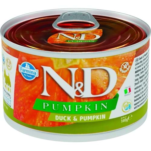 N&D Pumpkin Köpek Konserve Ördek & Balkabağı Mini 140 Gr