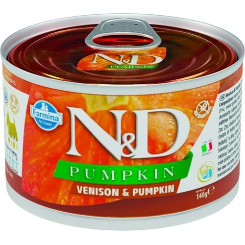 N&D Pumpkin Köpek Konserve Geyik & Balkabağı Mini 140 Gr