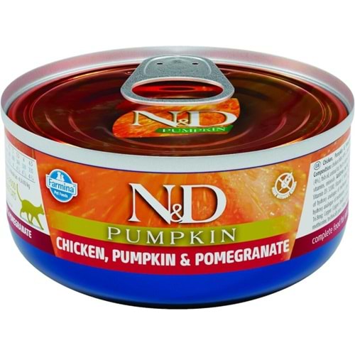 N&D Pumkın Kedi Konserve Tavuk, Balkabağı & Nar 70 gr
