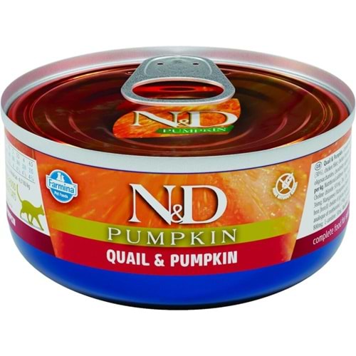 N&D Pumpkın Kedi Konserve Bıdırcın & Balkabağı 70 gr