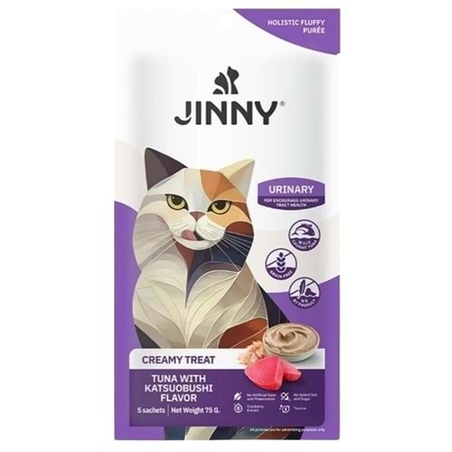 Jinny Creamy Ton Balıklı ve Tütsülenmiş Orkinos Balıklı Sıvı Kedi Ödül Maması 5x15 gr