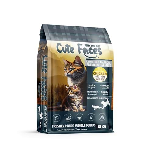 Cute Faces Premium Adult Cat 27/10 Chicken 15 Kg