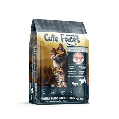 Cute Faces Premium Kitten 27/10 Chicken 15 Kg