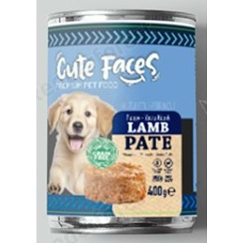 Cute Faces Tahılsız Pate Kuzu Etli Pirinçli Yavru Köpek Konserve 400 gr