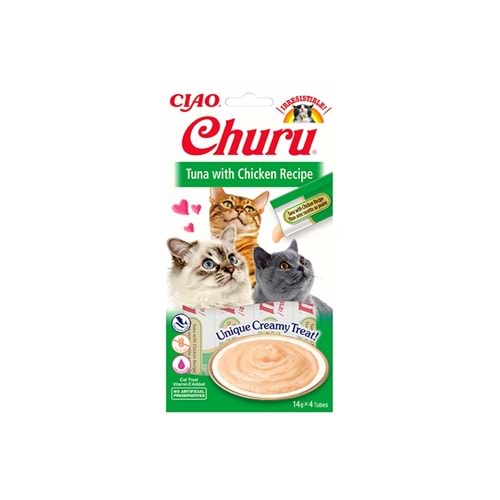 Churu Cream Ton Balıklı ve Tavuklu Kedi Ödül Kreması 4x14 GR.