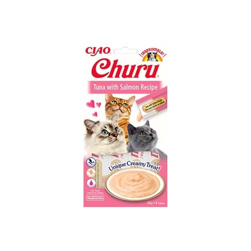 Churu Cream Ton Balıklı ve Somonlu Kedi Ödül Kreması 4x14 GR.