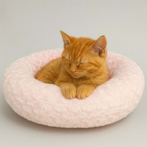 Simit Yatak Peluş Şeker Pembe 55*55