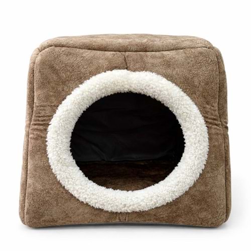 Üç Fonksiyonlu Peluş Yuva Krem Yatak 42X42X40 Cm