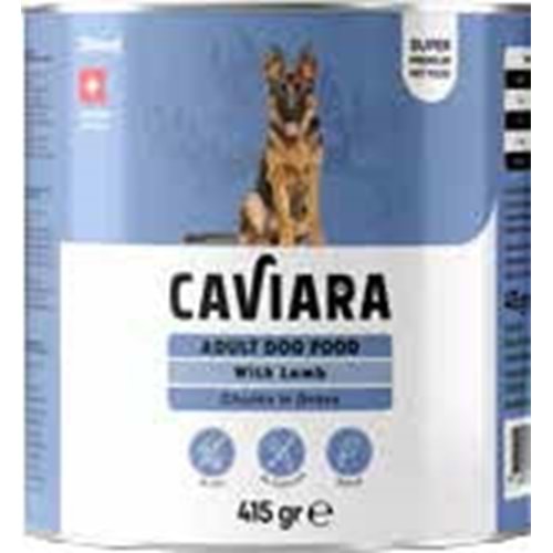 Caviara Sos İçinde Et Parçacıklı Kuzu Etli Yetişkin Köpek Maması Konservesi 415 gr