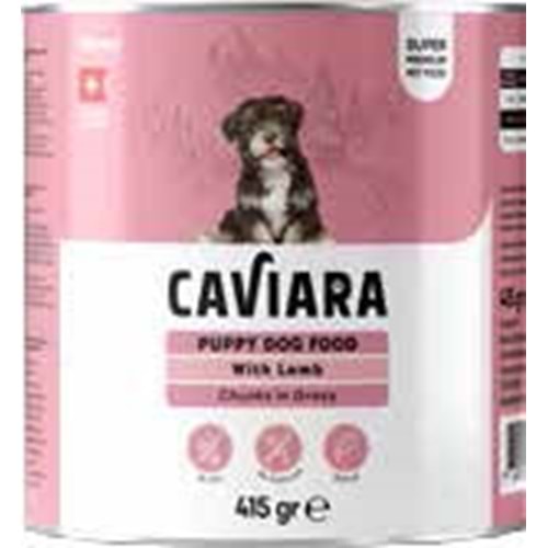 Caviara Sos İçinde Et Parçacıklı Kuzu Etli Yavru Köpek Maması Konservesi 415 gr