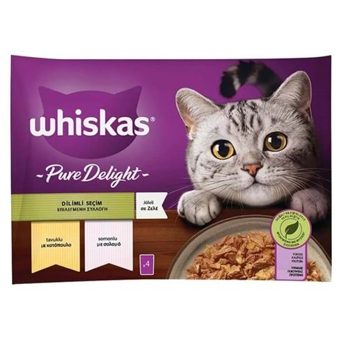 Whiskas Pure Delight Dilimli Seçim Tavuklu ve Somonlu 4x85 gr