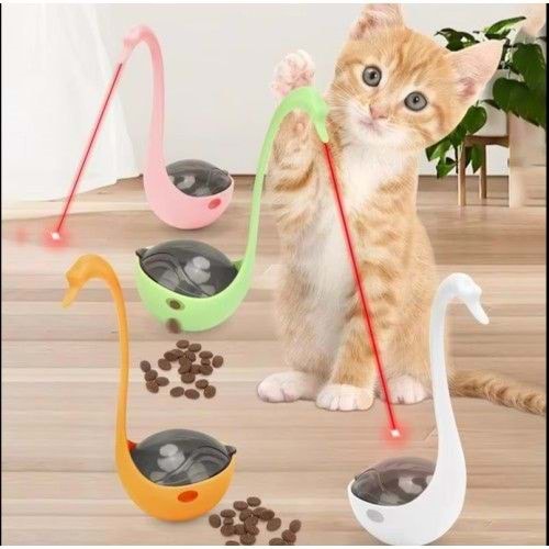 Kuğu Şeklinde Lazerli Mama Atıcı Kedi Oyuncağı