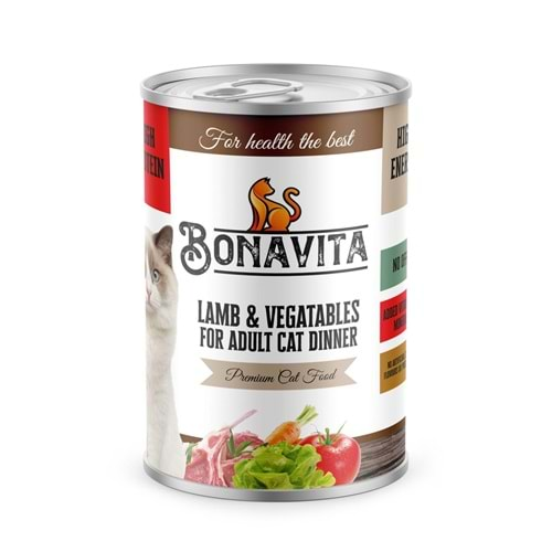 Bonavita Kuzu Etli&Sebzeli Yetişkin Kedi Konservesi 400 gr