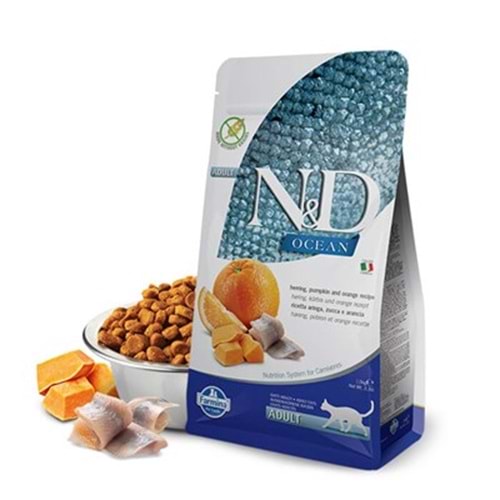 N&D Ocean Ringa Balığı, Pumpkın&Portakal 1,5Kg